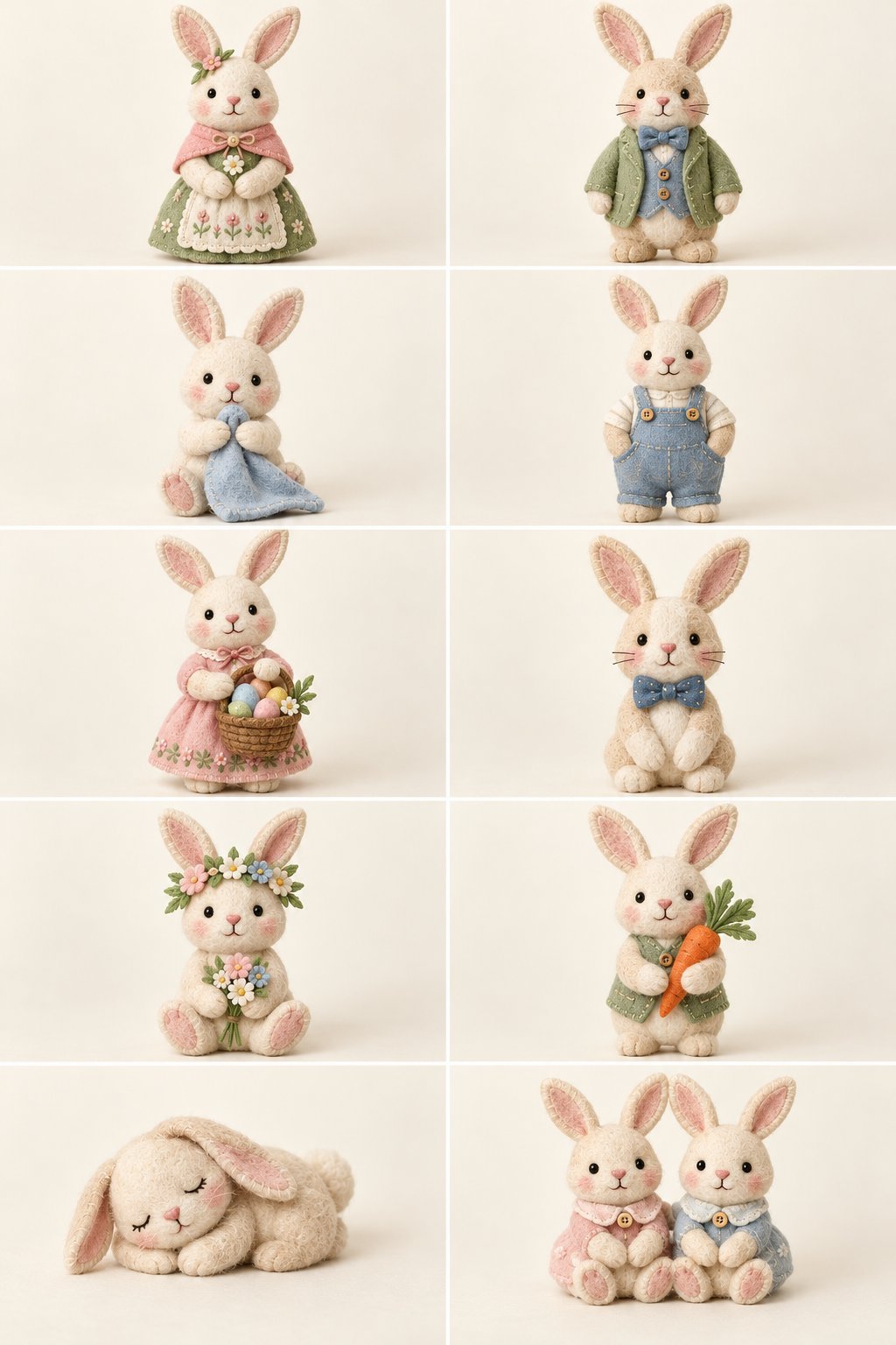 Coleção Família de Coelhinhos da Páscoa